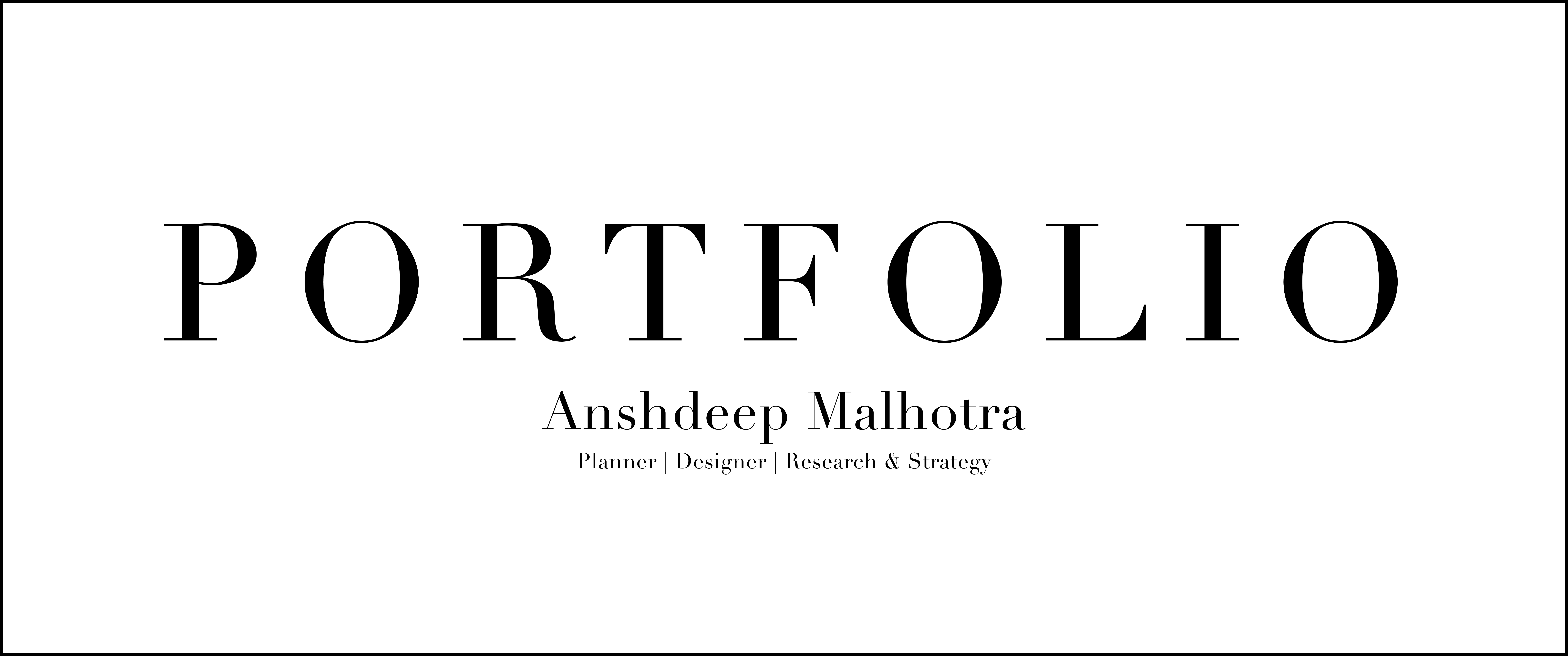 Portfolio header section featuring Anshdeep Malhotra title and introduction